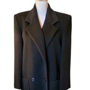 Perry Ellis Portfolio long black wool coat